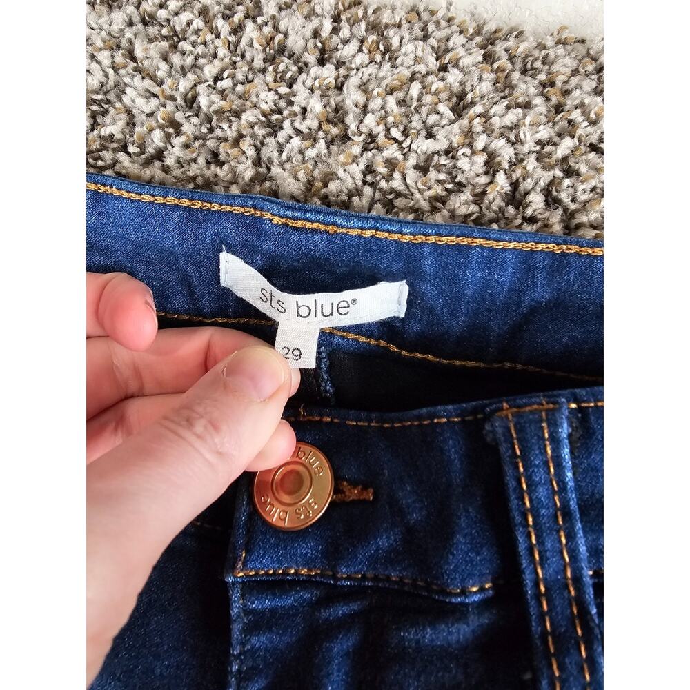 STS Blue Womens Sz 29 Skinny Leg Blue Jeans Dark Wash - Picture 2 of 4